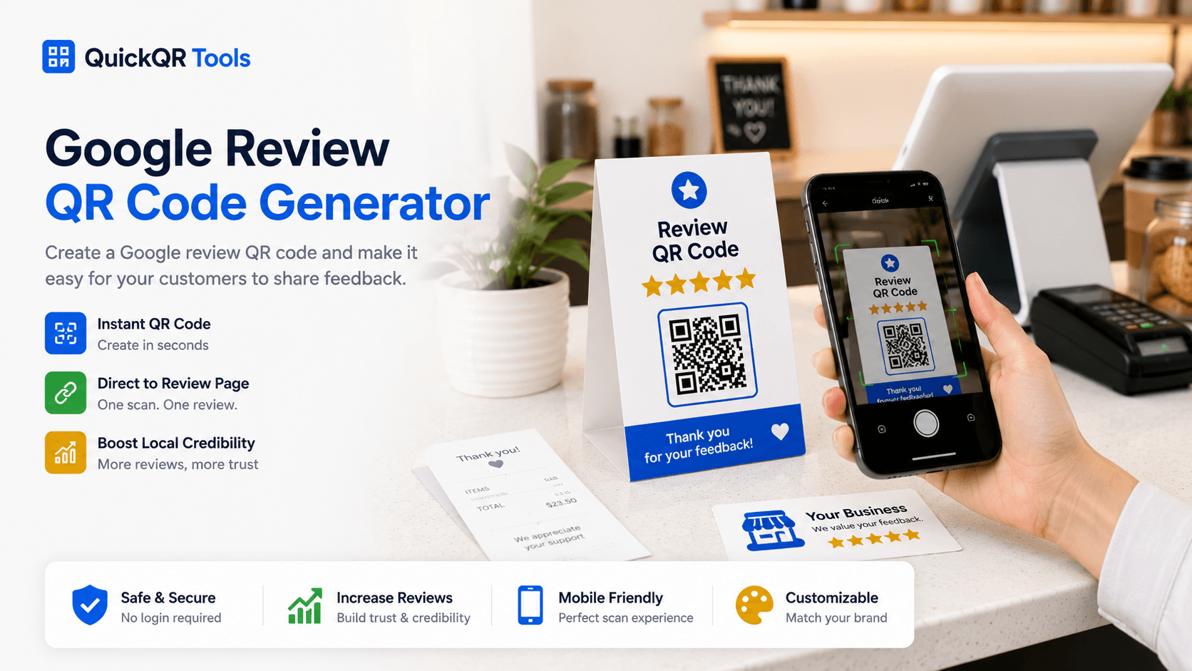 google review qr code generator for local business customer feedback