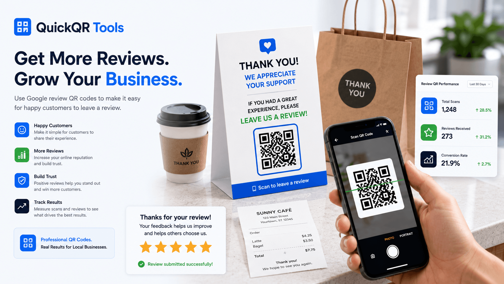 google review qr code guide for local businesses by QuickQR Tools