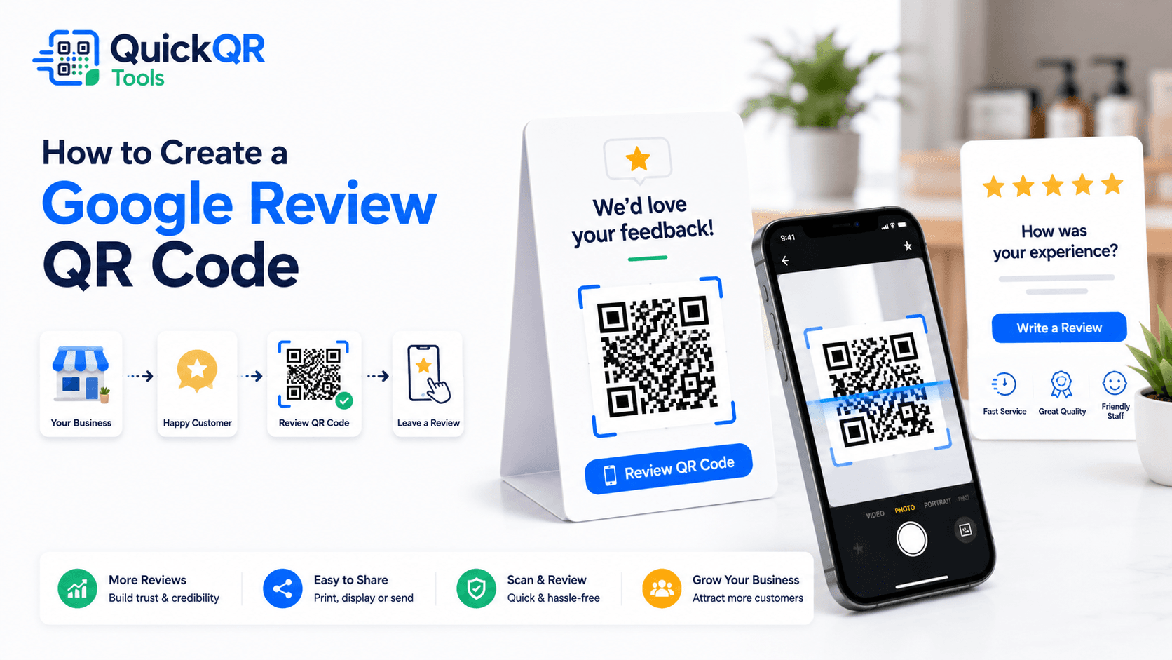 How to create a Google review QR code with QuickQR Tools