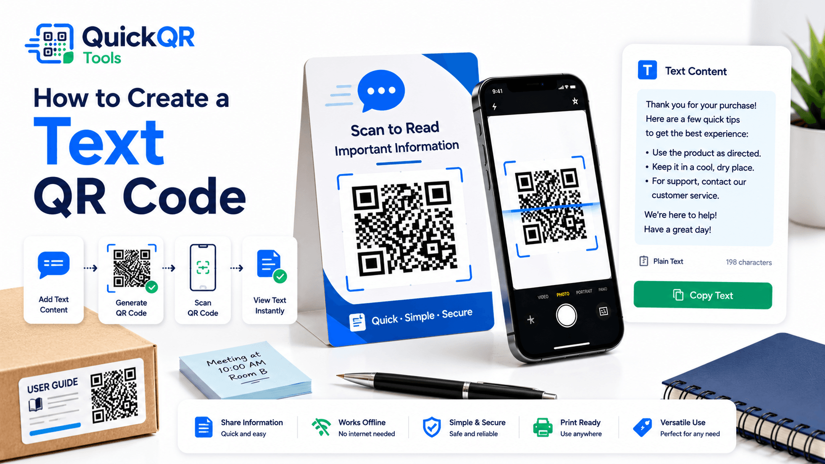 How to create a text QR code with QuickQR Tools