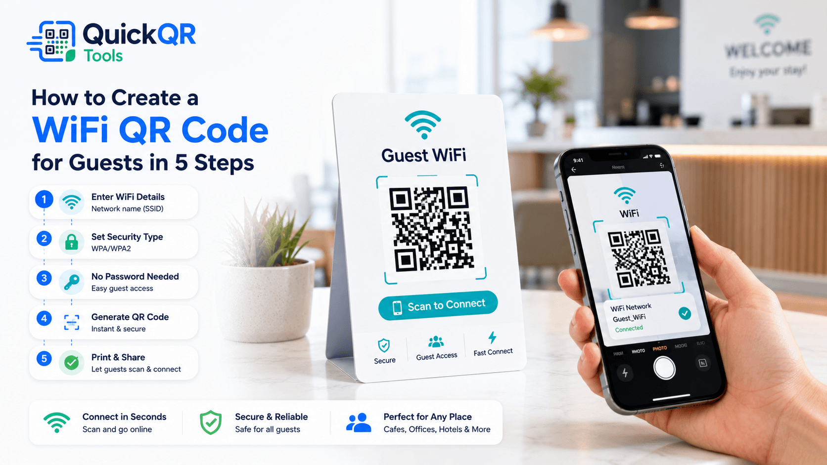 How to create a WiFi QR code with QuickQR Tools