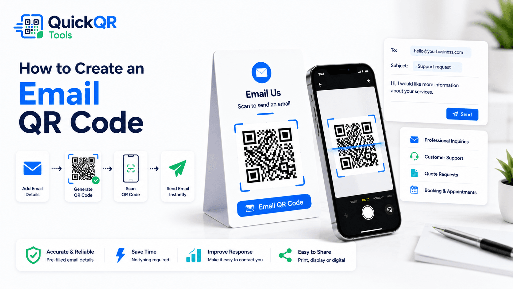 How to create an email QR code with QuickQR Tools