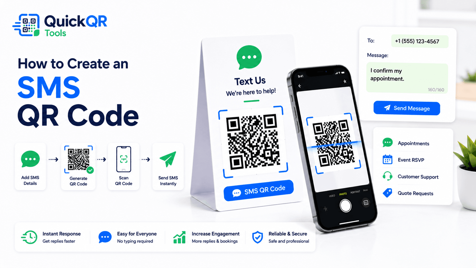 How to create an SMS QR code with QuickQR Tools