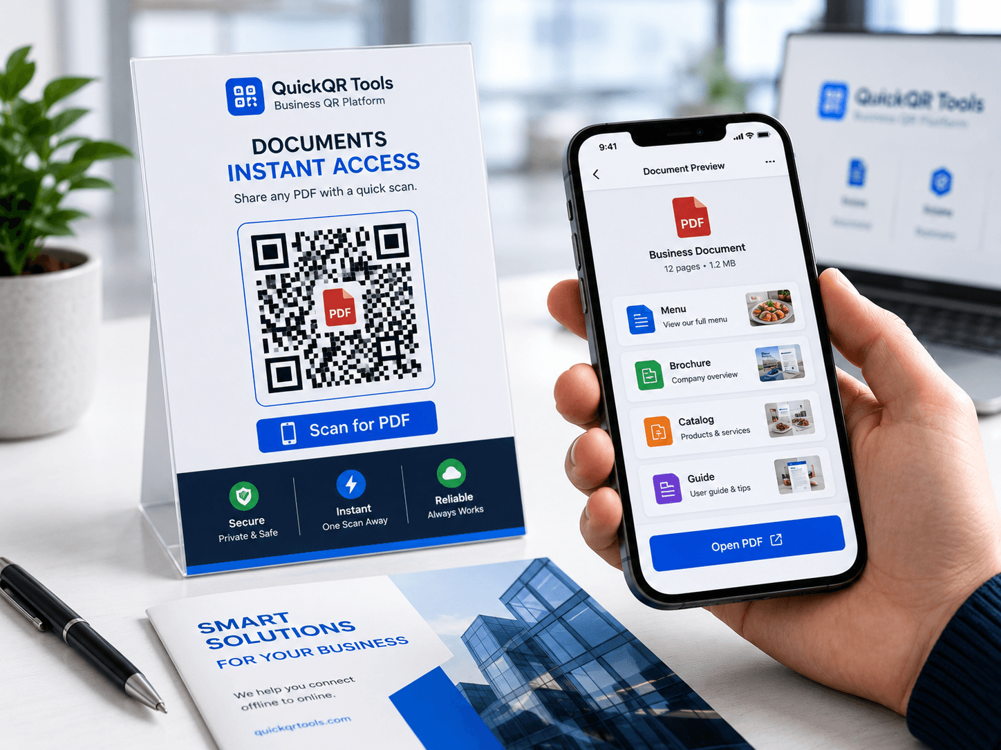 pdf qr code generator for business documents menus brochures and catalogs