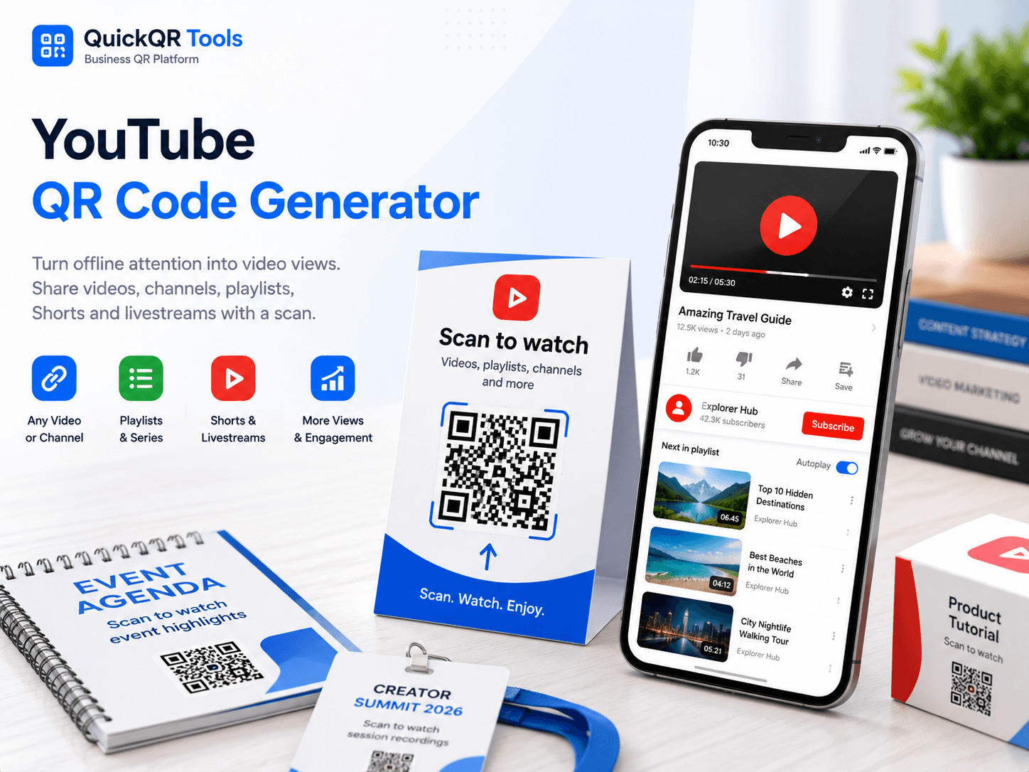 youtube qr code generator for videos channels playlists and creator campaigns