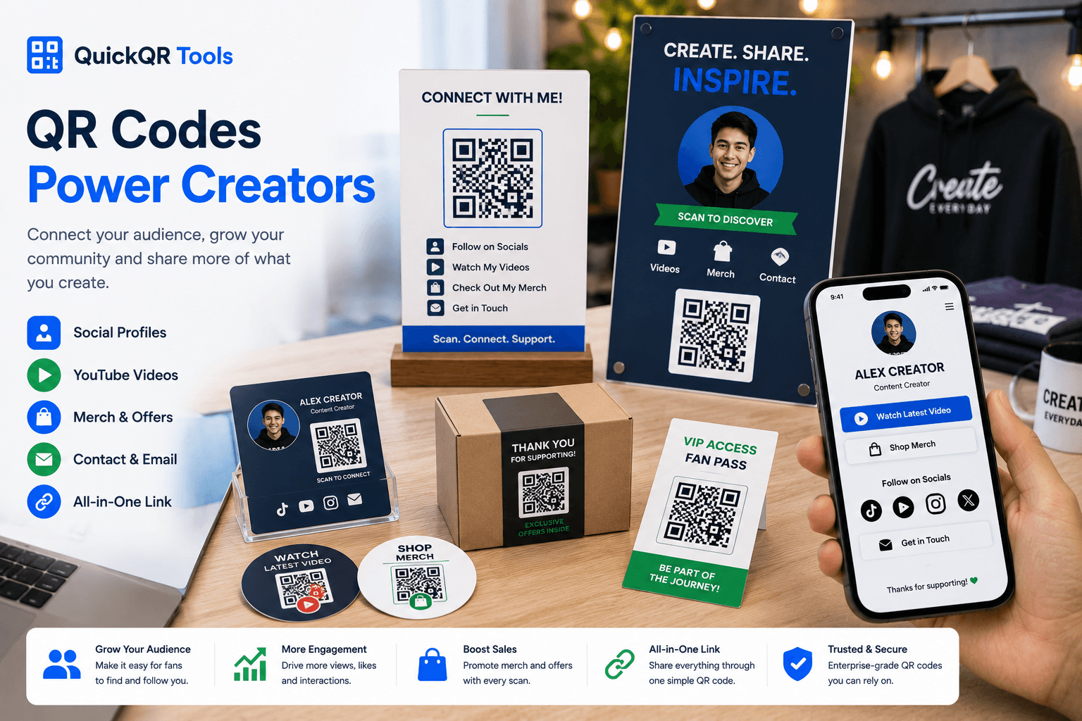 QR codes for creators social media videos merch posters and audience engagement